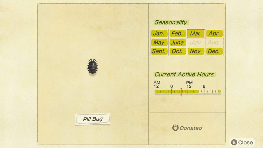 Pill bug Animal Crossing New Horizons ACNH